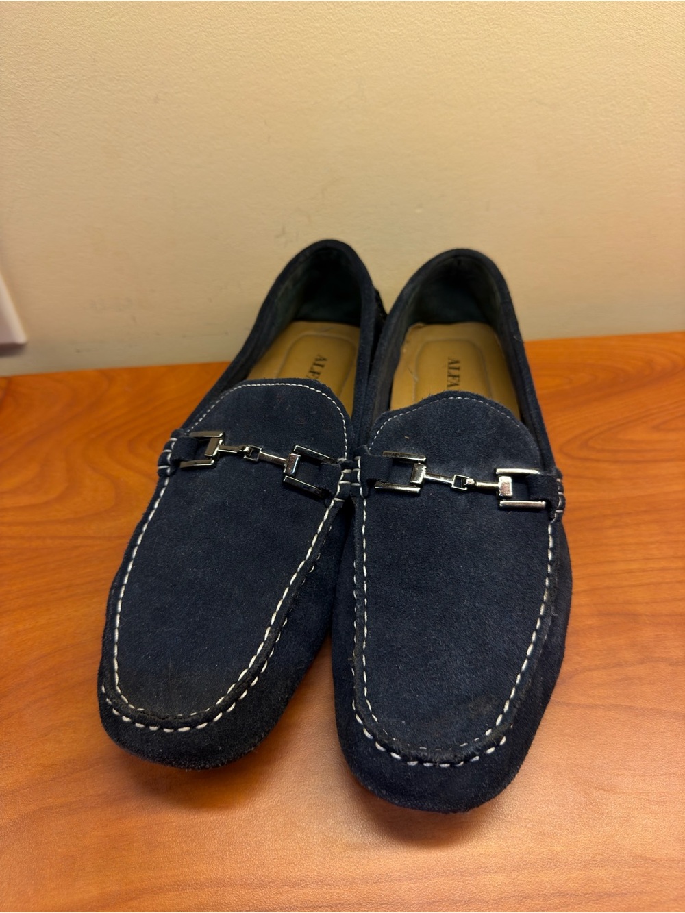 Alfani Men’s Navy Suede Bit-Detail Slip-Ons